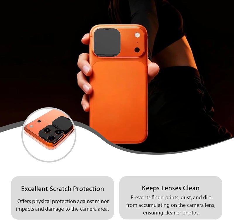 EYSOFT Camera Lens Cover Compatible for iPhone 17 Pro/ 17 Pro Max,Camera Lens Protector to Protect Privacy and Security,Strong Adhesive Black-2 Pack - Image 4